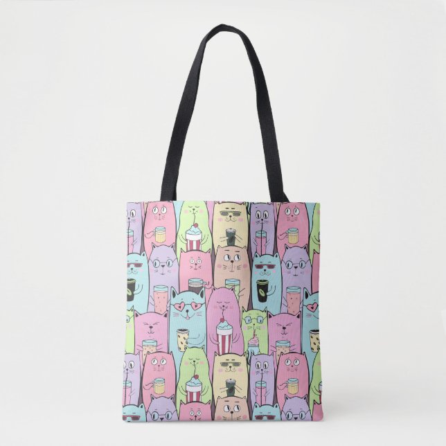 Bolso De Tela Gatos cortos (Anverso)