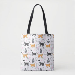 Bolso De Tela Gatos cortos
