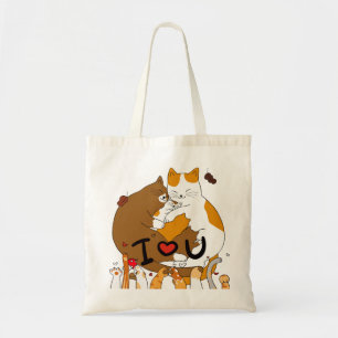 Bolso De Tela Gatos cortos