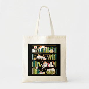 Bolso De Tela Gatos de biblioteca - gatos caprichosos en los est