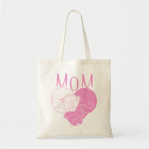 Bolso De Tela Gatos de corazón rosados de MOM
