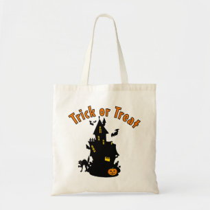 Bolso De Tela Gatos de la casa embrujados y truco o tratamiento