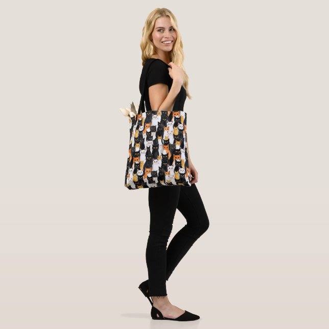 Bolso De Tela Gatos de Naranja blanco negro (Puesto)