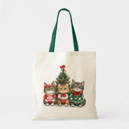 Bolso De Tela Gatos de Navidades cortos