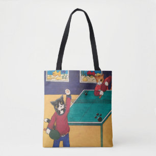 Bolso De Tela Gatos de tenis de mesa