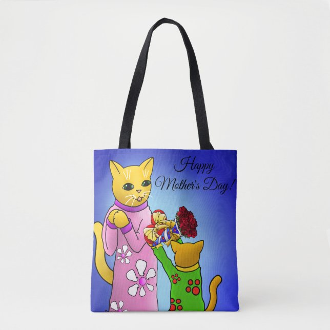 Bolso De Tela Gatos del Día de la Madre (Anverso)