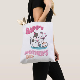 Bolso De Tela Gatos del Día de la Madre, estilo kawaii