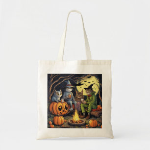 Bolso De Tela Gatos divertidos de Halloween disfrazados alrededo
