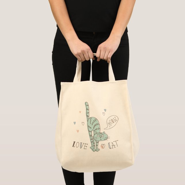 Bolso De Tela Gatos divertidos en un estilo lindo (Anverso (producto))