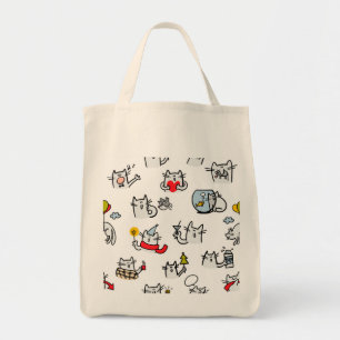 Bolso De Tela Gatos divertidos, leche y magia.