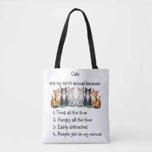 Bolso De Tela Gatos Divertidos son Humor de Animal Espiritual Li