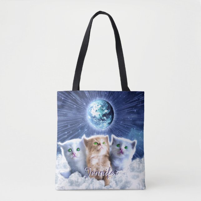 Bolso De Tela Gatos en la nube (Anverso)