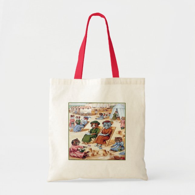 Bolso De Tela Gatos en la playa por Louis Wain (Frente)
