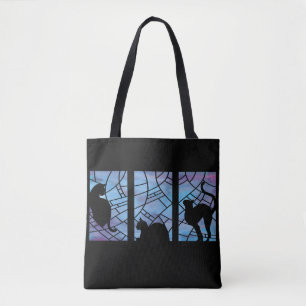 Bolso De Tela Gatos en una vidriera - Tarde
