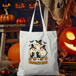 Bolso De Tela Gatos fantasma retro de brujería Personalizados en