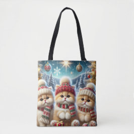 Bolso De Tela Gatos gatitos en decoración festiva de Navidades y