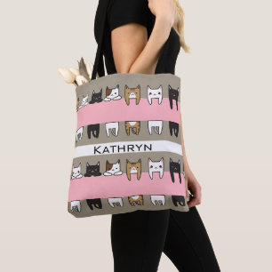 Bolso De Tela Gatos gatitos personalizados