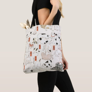 Bolso De Tela Gatos japoneses de época