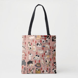 Bolso De Tela gatos japoneses Ukiyo-e Funny kitty