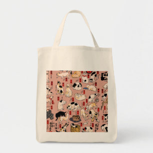 Bolso De Tela Gatos japoneses Woodblock Tote de Kitty-Ukiyo-e Vi