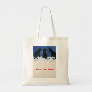 Bolso De Tela Gatos Louis Wain en la nieve