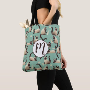 Bolso De Tela Gatos malvados siameses golpean las cosas