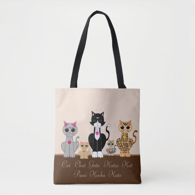 Bolso De Tela Gatos más cariñosos (Anverso)