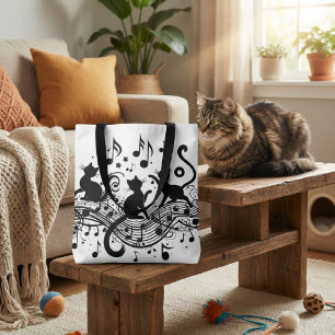 Bolso De Tela Gatos melódicos