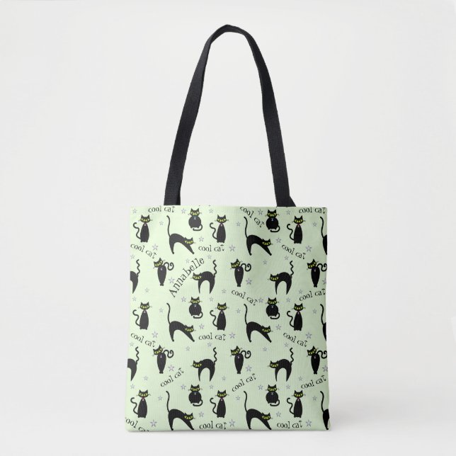 Bolso De Tela Gatos Mod Black Personalizados (Anverso)