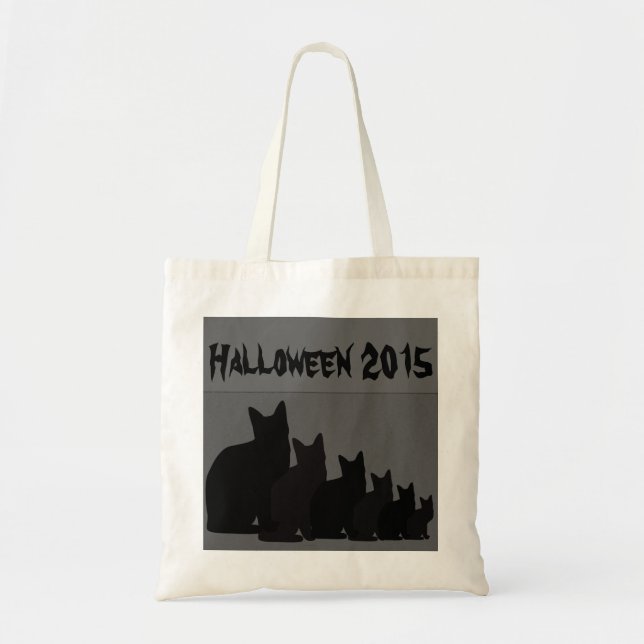 Bolso De Tela Gatos negros de Halloween - (Frente)