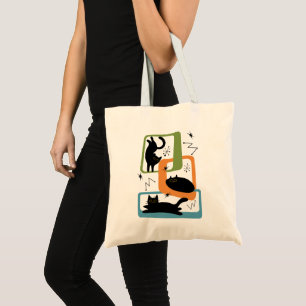 Bolso De Tela Gatos negros de mediados del siglo
