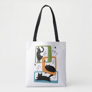 Bolso De Tela Gatos negros de mediados del siglo