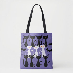 Bolso De Tela Gatos negros lindos y espeluznantes de Halloween m