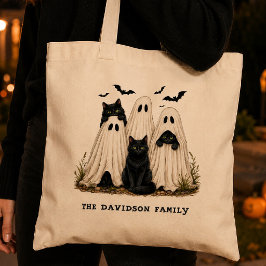 Bolso De Tela Gatos Negros Murciélagos Fantasmas Adorables Hallo