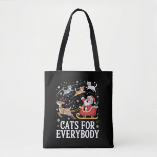 Bolso De Tela Gatos para todos Navidad Gato Divertido Navidad Sa