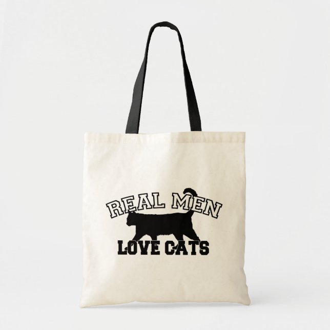 Bolso De Tela Gatos reales del amor de los hombres (Frente)