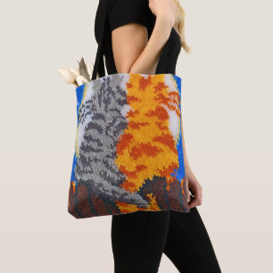Bolso De Tela Gatos románticos Latch Hook