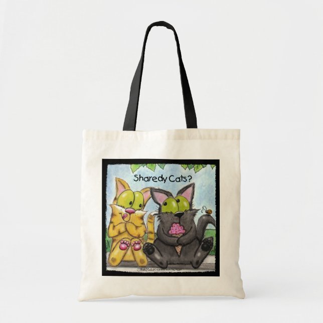 Bolso De Tela Gatos Sharedy - Silly y Tig (Frente)