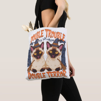 Bolso De Tela Gatos siameses y puertas abrasadoras