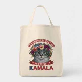 Bolso De Tela Gatos sin hijos para damas de kamala harris
