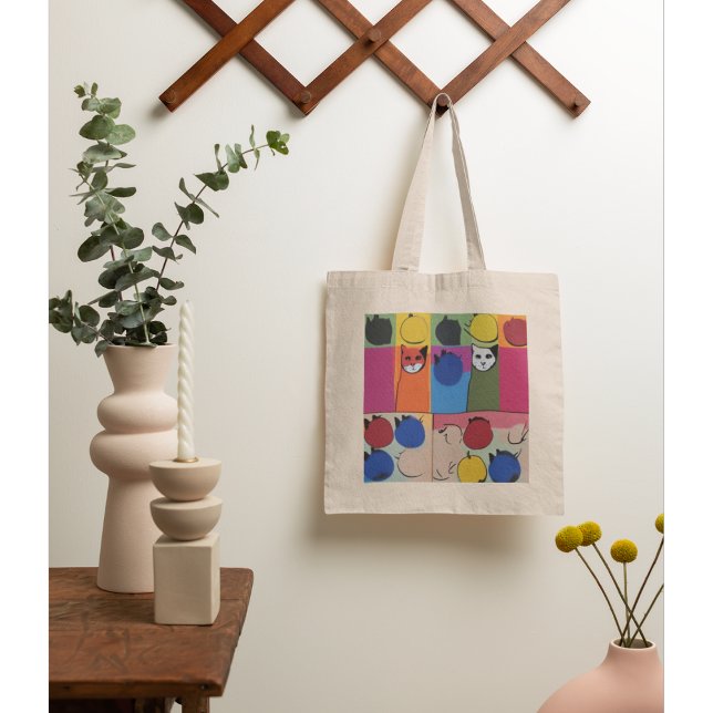Bolso De Tela Gatos y frutas contemporáneas (Subido por el creador)