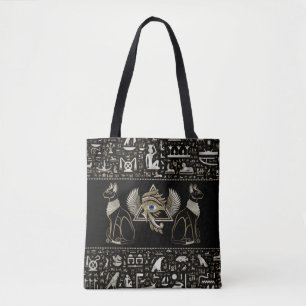Bolso De Tela Gatos y ojos egipcios de Horus