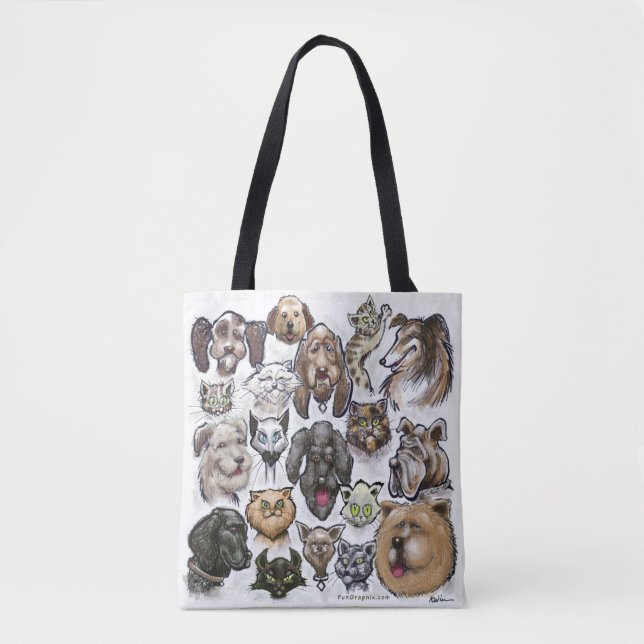 Bolso De Tela Gatos y perros (Anverso)