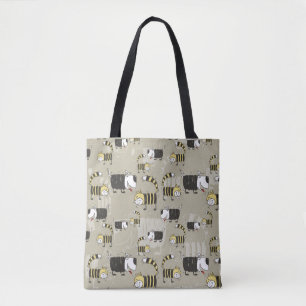 Bolso De Tela Gatos y perros: Textura divertida sin foco