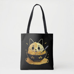 Bolso De Tela Gatos y Ramen