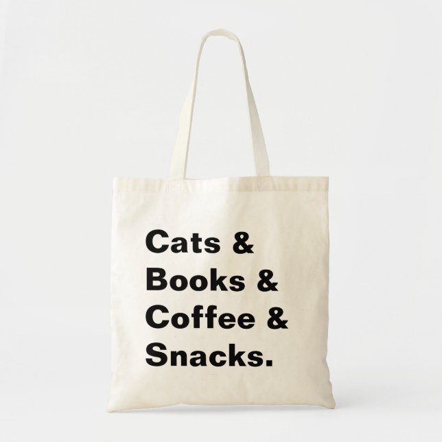 Bolso De Tela Gatos y tote de los libros (Frente)
