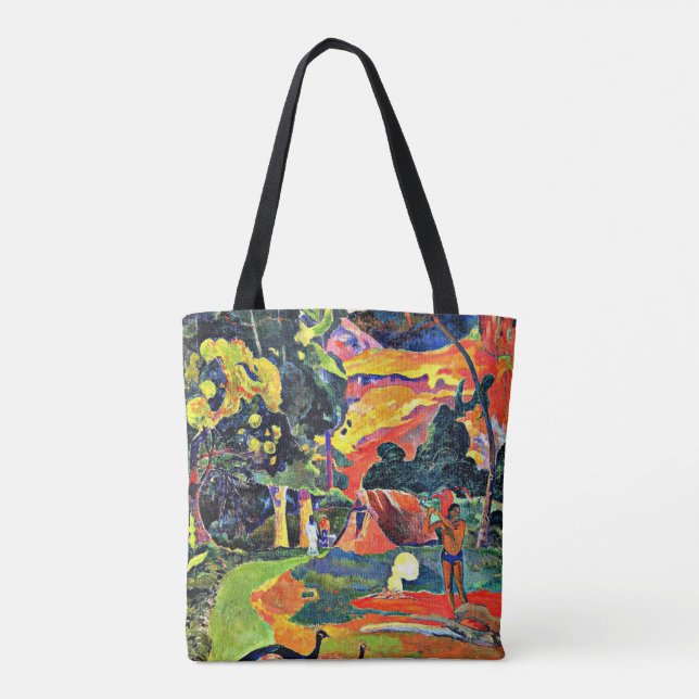 Bolso De Tela Gauguin - Paisaje con pavos reales (Reverso)