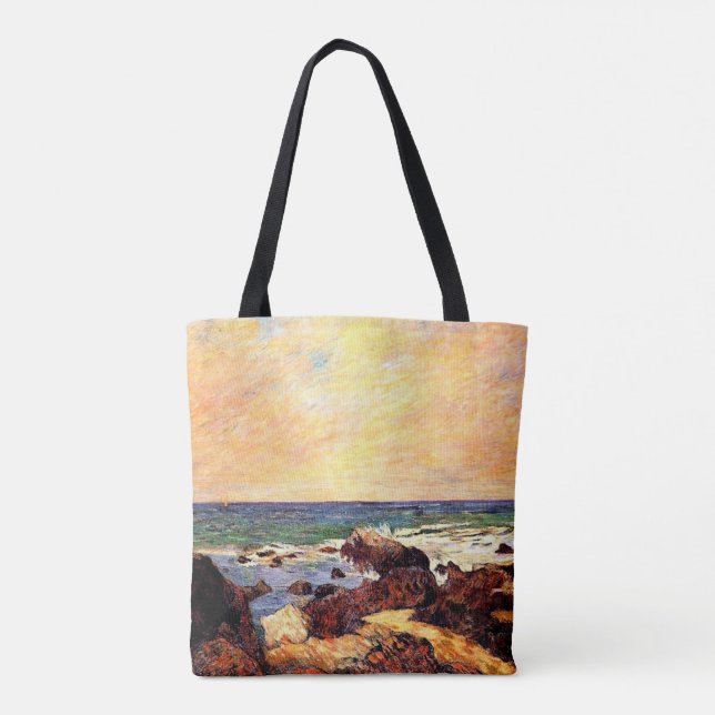 Bolso De Tela Gauguin - Rocas y mar, 1886, pintura, (Reverso)