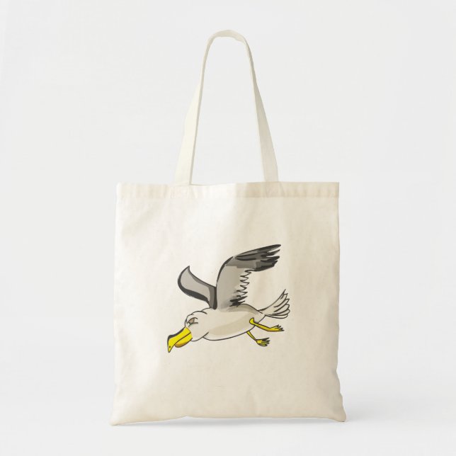 Bolso De Tela Gaviota personalizado volando sobre la cabeza (Frente)
