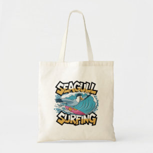 Bolso De Tela Gaviota surfista invernal, Gaviota surfeando, Gavi